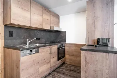 Küche/Küchenzeile in der Unterkunft Bergappartements Pröll