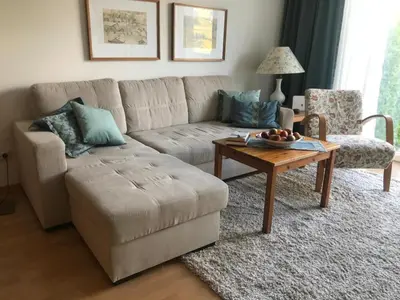 Ein Sitzbereich in der Unterkunft Appartement Planaiblick