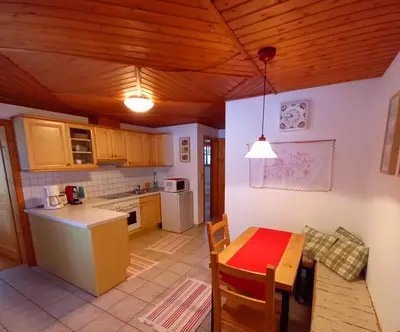 Küche/Küchenzeile in der Unterkunft Haus Familie Säckl