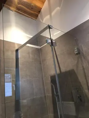 Ein Badezimmer in der Unterkunft Bootshaus am Hallstätter See