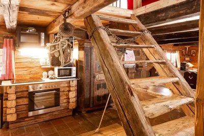 Küche/Küchenzeile in der Unterkunft Romantische Hütte
