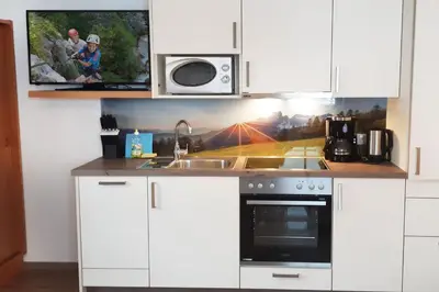 Küche/Küchenzeile in der Unterkunft Aparthotel Lieblingsplatz