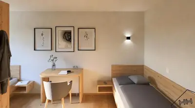 Ein Sitzbereich in der Unterkunft Pension Reiterhaus