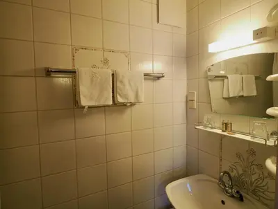 Ein Badezimmer in der Unterkunft Gasthof Zum Grünen Specht