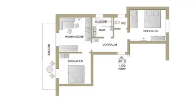 Grundriss der Unterkunft Appartements Sonnrain