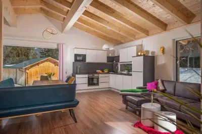 Küche/Küchenzeile in der Unterkunft Appartement Ahorn