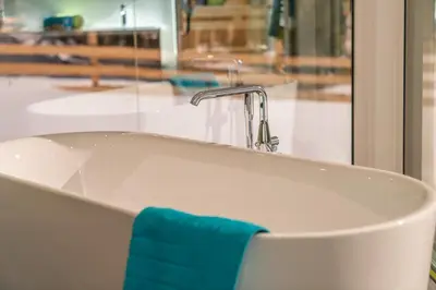 Ein Badezimmer in der Unterkunft Appartement Ahorn