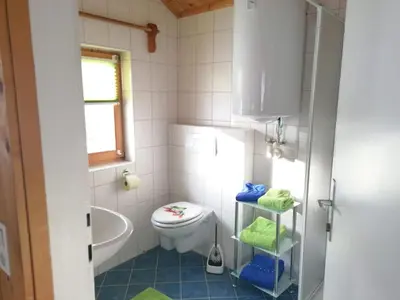 Ein Badezimmer in der Unterkunft Berghütte Franz'l