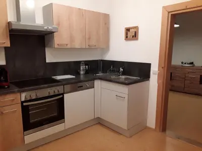 Küche/Küchenzeile in der Unterkunft Fischerhaus Sankt Wolfgang Appartement 2
