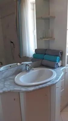 Ein Badezimmer in der Unterkunft Lederhof