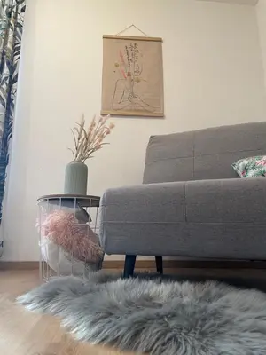 Ein Sitzbereich in der Unterkunft Loft Krämerhaus Annaberg, Dachstein West