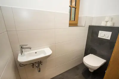 Ein Badezimmer in der Unterkunft Alpenherz