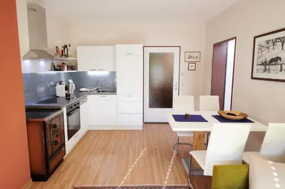 Küche/Küchenzeile in der Unterkunft Ferienwohnung Klauber Schöder