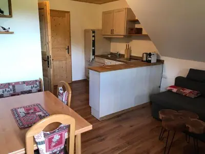 Küche/Küchenzeile in der Unterkunft Ferienwohnung Hochsteinalm