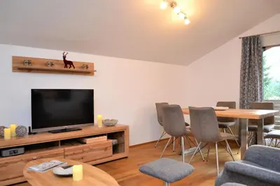 TV/Unterhaltungsangebot in der Unterkunft Ferienwohnung mit Seeblick, Unterach am Attersse