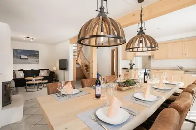 Küche/Küchenzeile in der Unterkunft Pistenblick Chalet