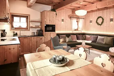 Küche/Küchenzeile in der Unterkunft Chalet Auer's Zuahäusl
