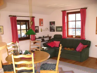 Ein Sitzbereich in der Unterkunft Villa Laske
