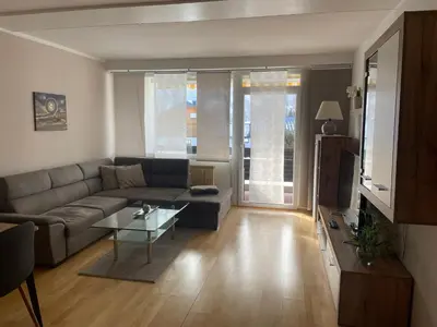 Ein Sitzbereich in der Unterkunft Apartment Dachsteinblick