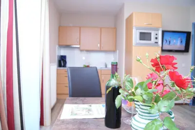 Küche/Küchenzeile in der Unterkunft Apartments Hartsleben
