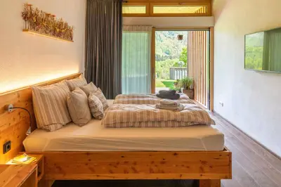 Ein Bett oder Betten in einem Zimmer der Unterkunft Haus am Salz mit Sauna