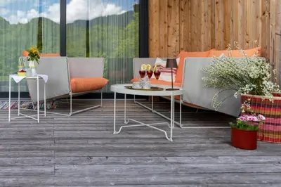 Ein Balkon oder eine Terrasse in der Unterkunft Haus am Salz mit Sauna