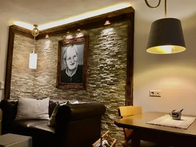 Ein Sitzbereich in der Unterkunft Appartementhaus Finis