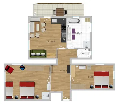 Grundriss der Unterkunft Landhaus Fingerhof