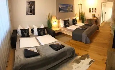 Ein Bett oder Betten in einem Zimmer der Unterkunft Kaiserblick Goisern