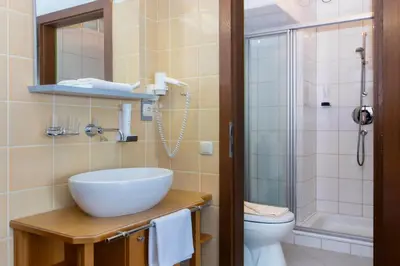 Ein Badezimmer in der Unterkunft Tirolerhof