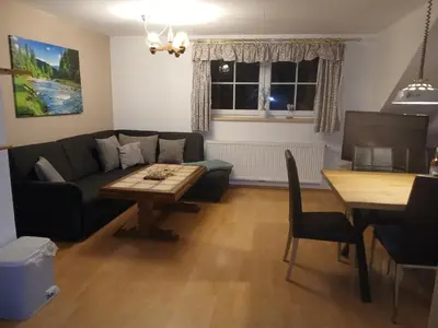 Ein Sitzbereich in der Unterkunft Dirnbergerhof