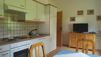 Küche/Küchenzeile in der Unterkunft Gausrab