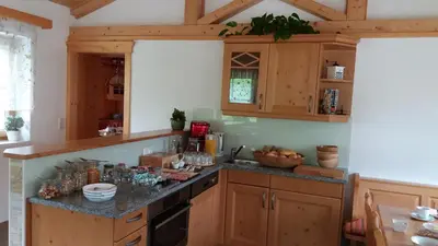 Küche/Küchenzeile in der Unterkunft Wagnerhof