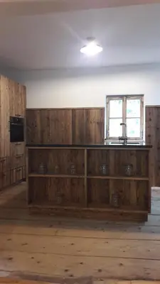 Küche/Küchenzeile in der Unterkunft Plötzhof