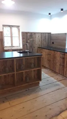 Küche/Küchenzeile in der Unterkunft Plötzhof