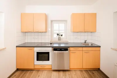 Küche/Küchenzeile in der Unterkunft Leonhardsblick Appartements