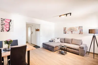 Ein Sitzbereich in der Unterkunft Leonhardsblick Appartements