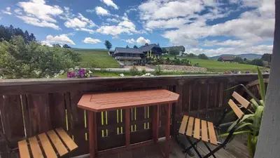 Ein Balkon oder eine Terrasse in der Unterkunft SCHWEIZER Hof
