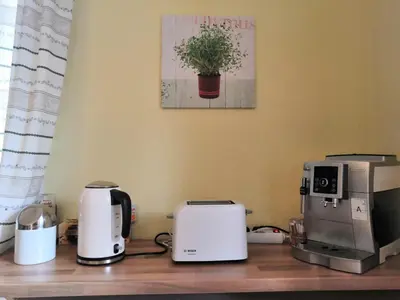Kaffee-/Teezubehör in der Unterkunft Ferienappartment zum grünen Hirsch