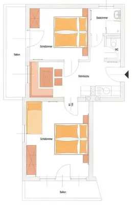 Grundriss der Unterkunft Appartement Kristall