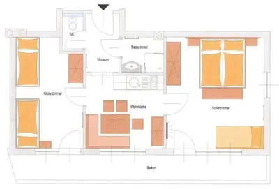 Grundriss der Unterkunft Appartement Kristall