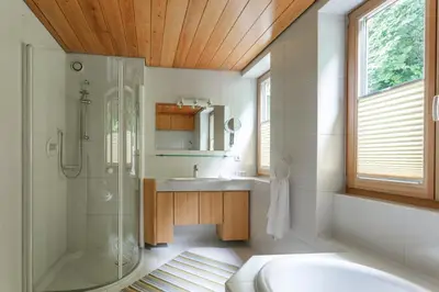 Ein Badezimmer in der Unterkunft Ferienwohnung am Bründlweg
