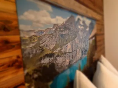 Ein allgemeiner Bergblick oder ein Berglick von der Ferienwohnung aus