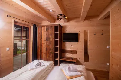 Ein Bett oder Betten in einem Zimmer der Unterkunft Chalet Risus Vallis Lachtal