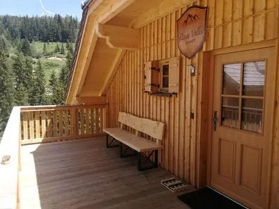 Ein Balkon oder eine Terrasse in der Unterkunft Chalet Risus Vallis Lachtal