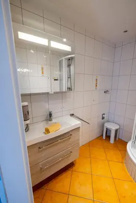 Ein Badezimmer in der Unterkunft Gästehaus Leypold