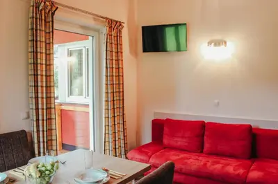 Ein Sitzbereich in der Unterkunft Siegi's Apartments
