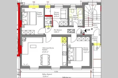 Grundriss der Unterkunft Appartement Schiefersteinweg, Schladming