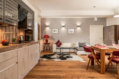 Küche/Küchenzeile in der Unterkunft Apartments Greisslerei