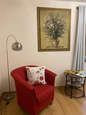 Ein Sitzbereich in der Unterkunft Ferienwohnungen Mikula-Hubacek